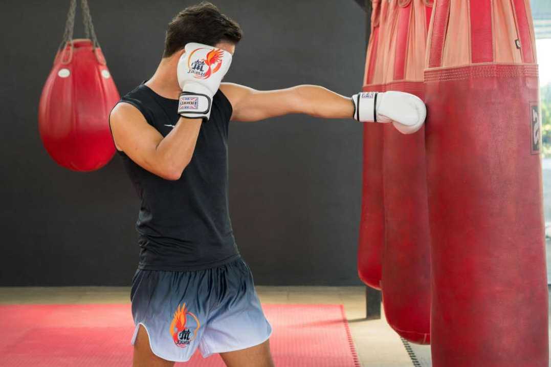 Boxing bag on stand