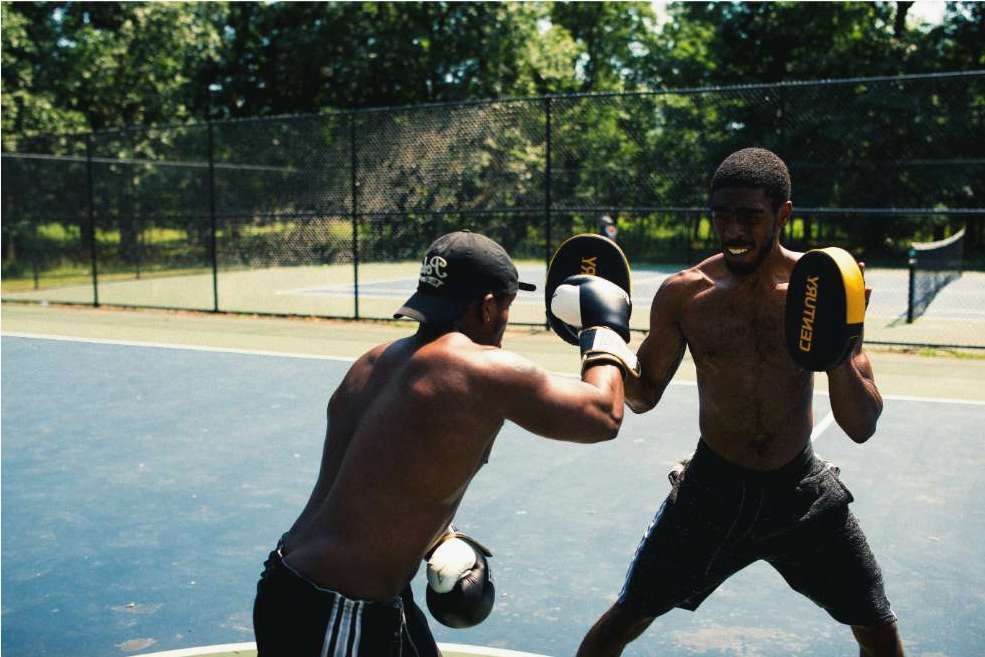Athlete wrapping hands